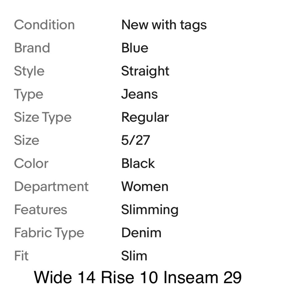 Indigo Rising High Rise Slim Straight Womens Black Jeans Size 5/27 NWT Denim. - Picture 6 of 6